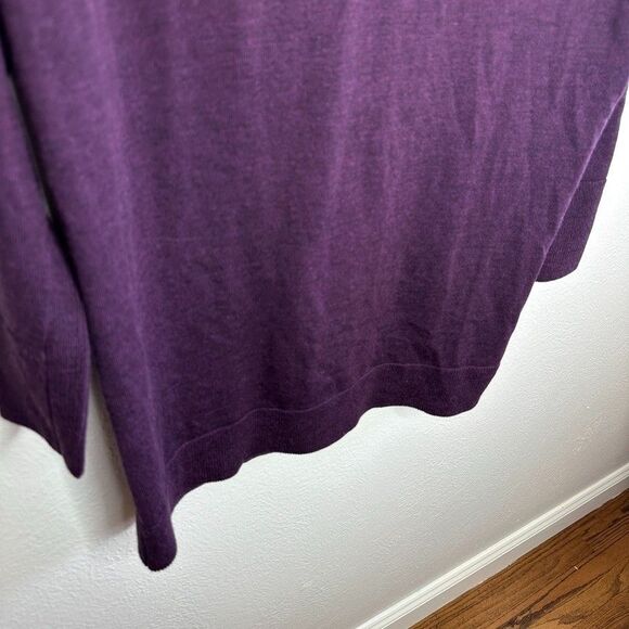 Eileen Fisher Merino Wool Tunic Sweater M Purple V Neck NWT $238 Minimalist - Picture 5 of 8